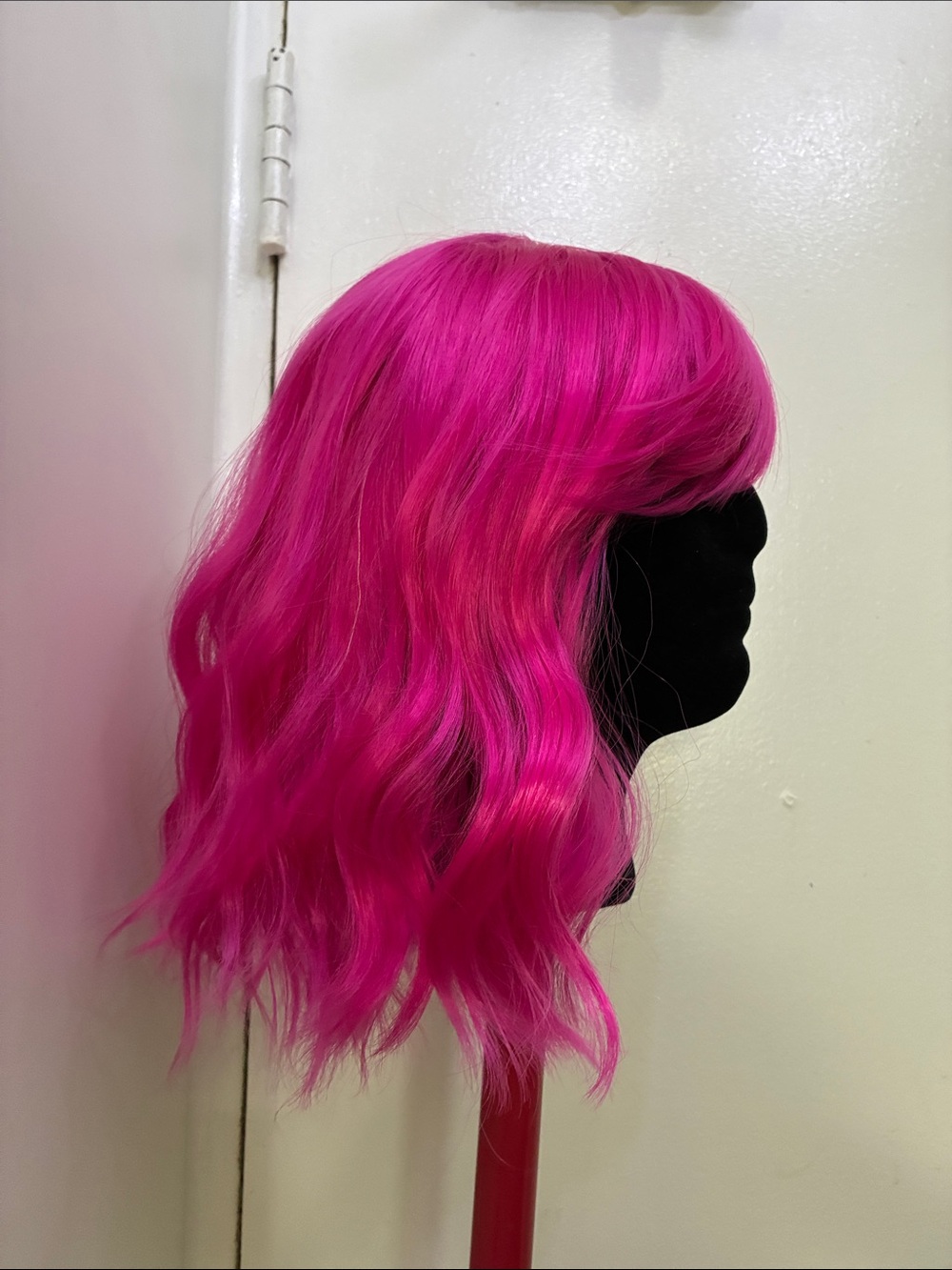 Rose pink synthetic wig 12”